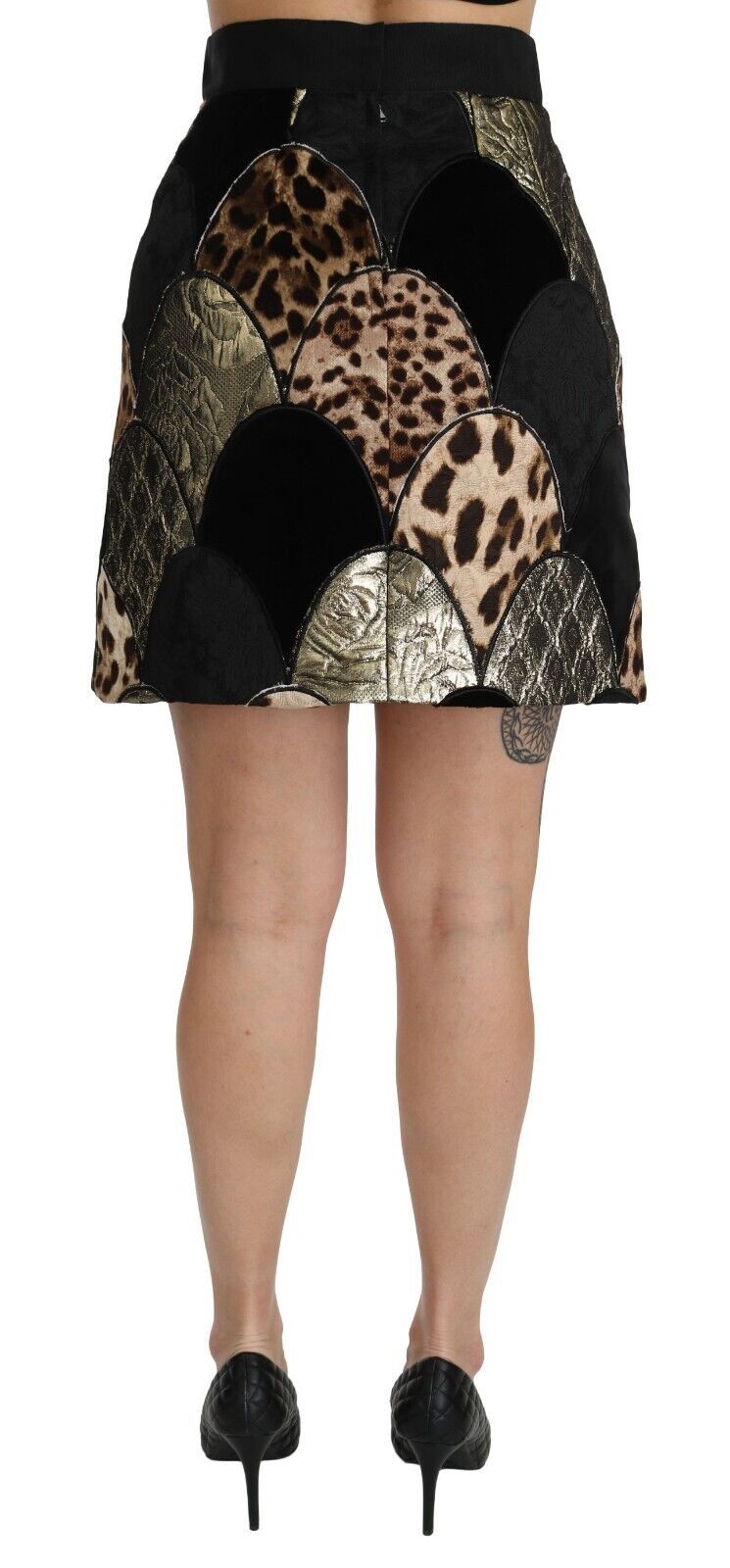 Falda de cintura alta con estampado de leopardo