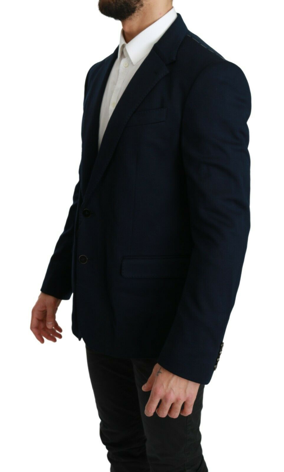 Blazer azul oscuro elegante de corte entallado para hombre