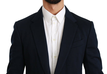 Blazer azul oscuro elegante de corte entallado para hombre