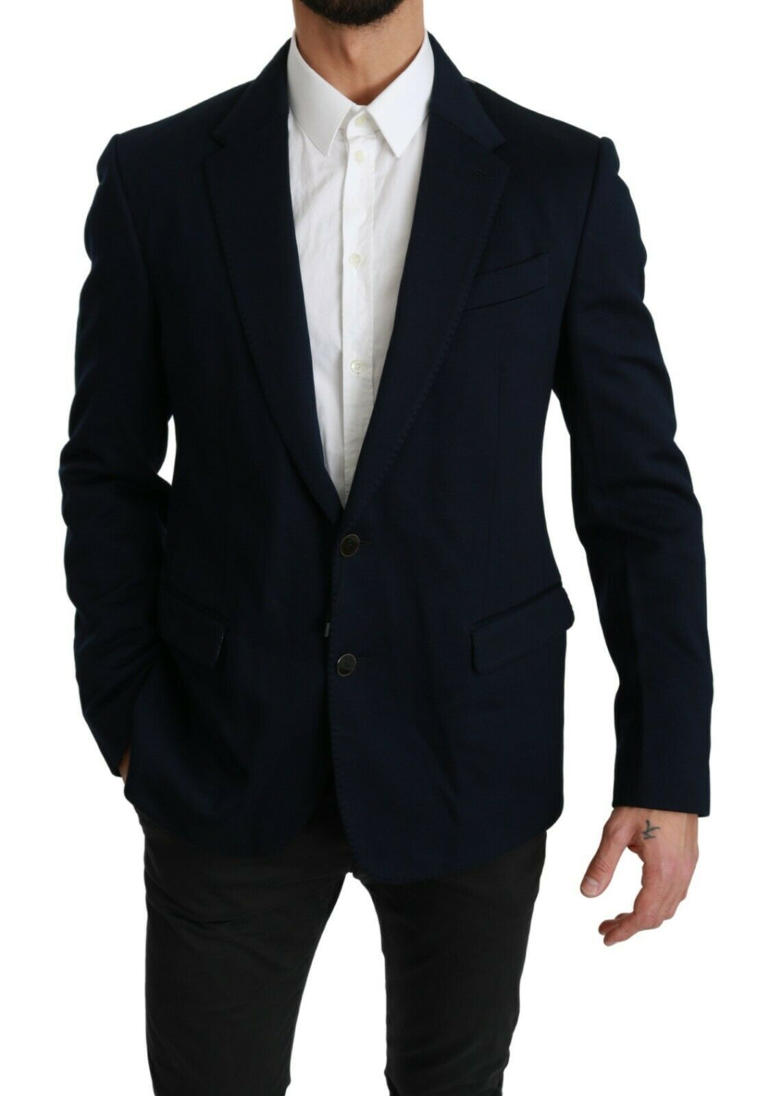 Blazer azul oscuro elegante de corte entallado para hombre