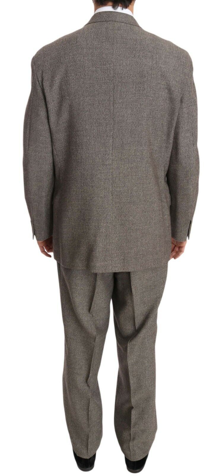 Elegante traje de lana marrón claro para hombre