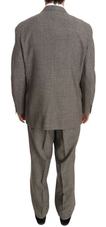 Elegante traje de lana marrón claro para hombre