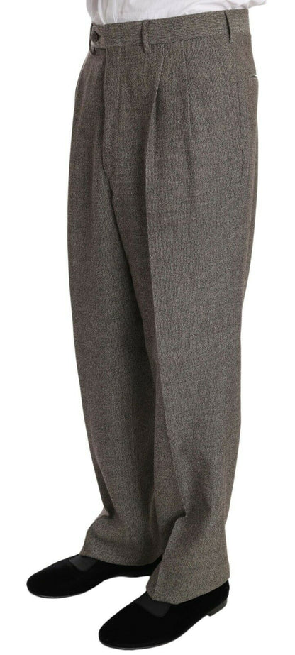 Elegante traje de lana marrón claro para hombre