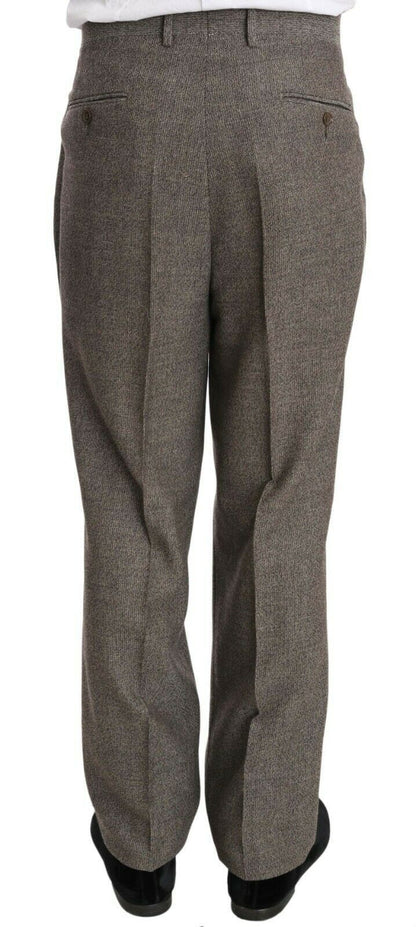 Elegante traje de lana marrón claro para hombre