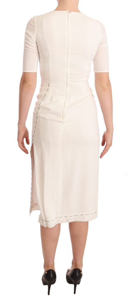 Elegante vestido midi ajustado con estampado floral