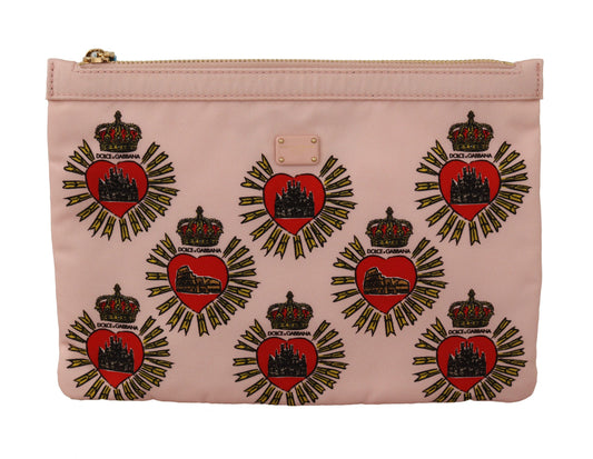 Clutch Pink D&G Logo Devotion Heart Toiletry Pouch Wallet