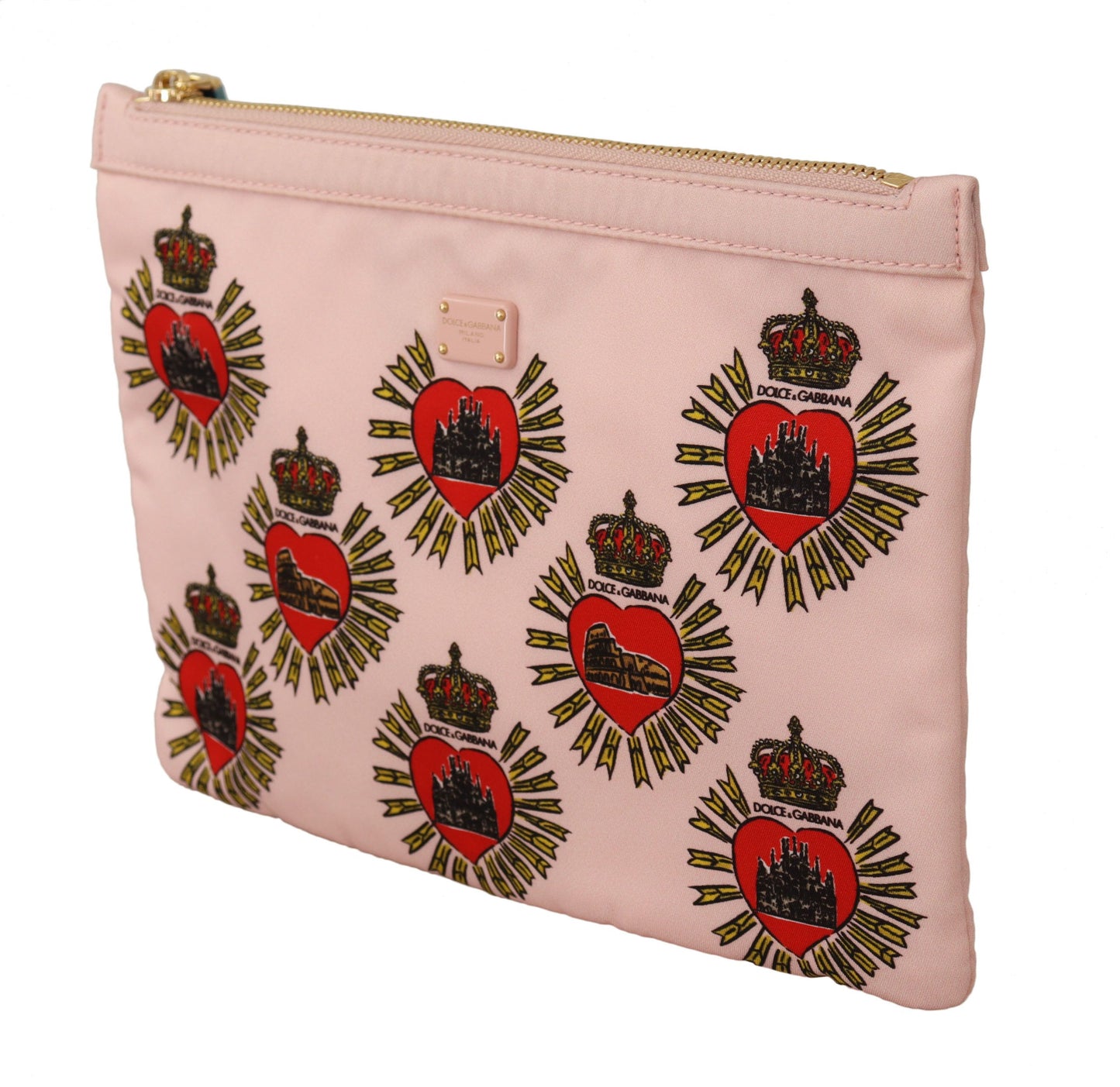 Elegante cartera de mano con forma de corazón rosa