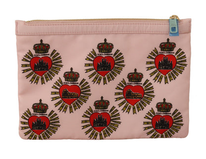Elegante cartera de mano con forma de corazón rosa