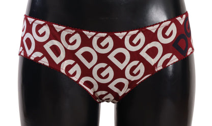 Bañador chic con logo blanco y granate