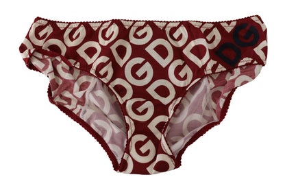 Bañador chic con logo blanco y granate