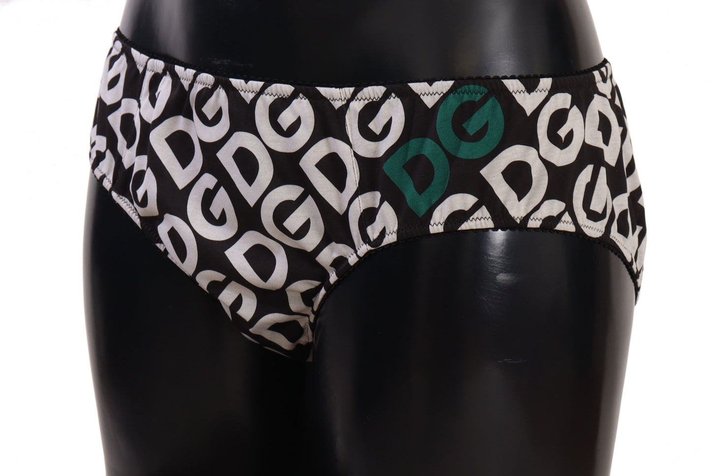 Pantalones elegantes con estampado del logotipo DG en blanco y negro