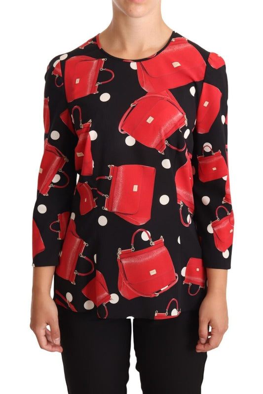 Blusa elegante con estampado de bolso Sicilia