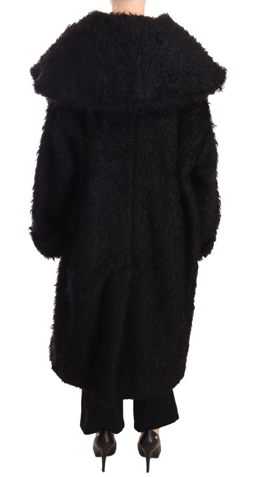 Chaqueta tipo gabardina con capa de piel de pasarela elegante