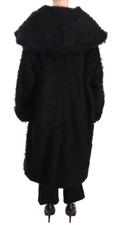 Chaqueta tipo gabardina con capa de piel de pasarela elegante