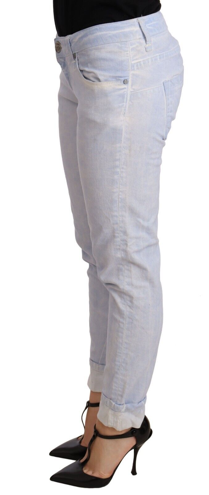 Vaqueros de mezclilla push up de algodón azul claro
