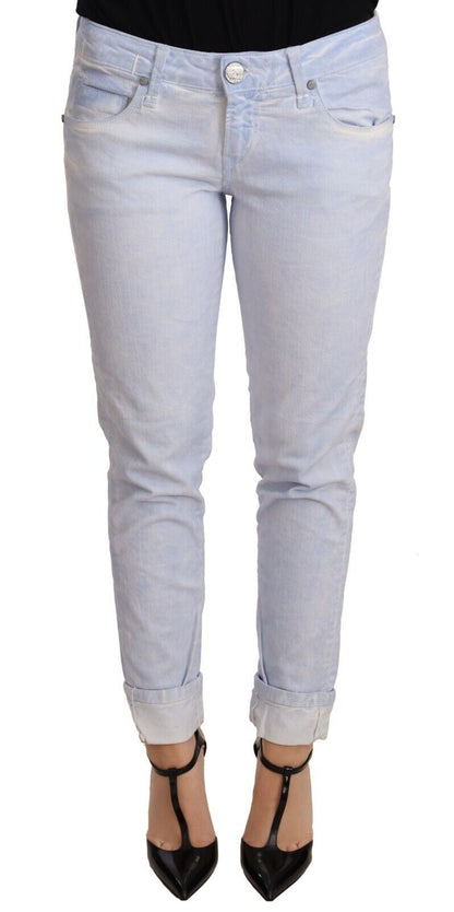 Vaqueros de mezclilla push up de algodón azul claro