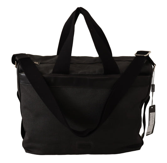 Elegante bolso bandolera de mezclilla y cuero para hombre