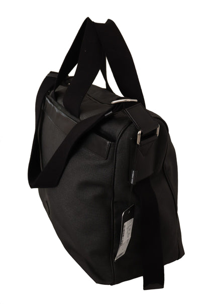 Elegante bolso bandolera de mezclilla y cuero para hombre