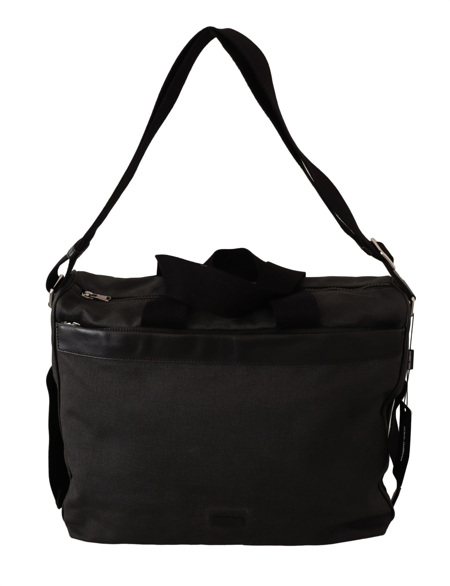Elegante bolso bandolera de mezclilla y cuero para hombre