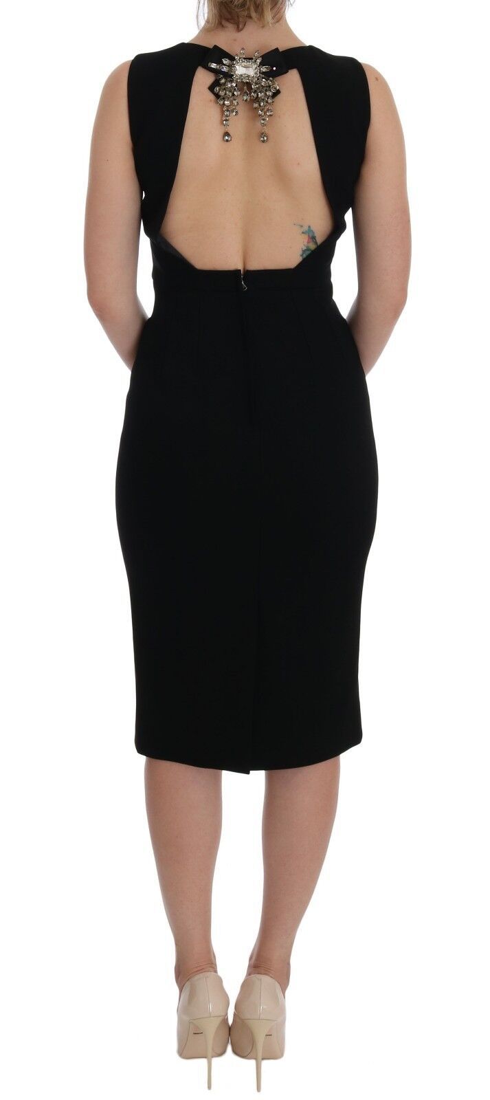Elegante vestido de cristal hasta la rodilla