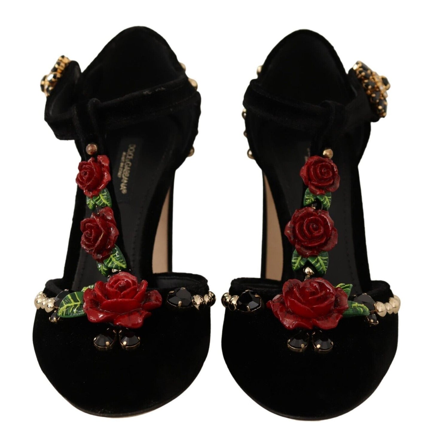 Elegantes zapatos Mary Jane de terciopelo con tira en T