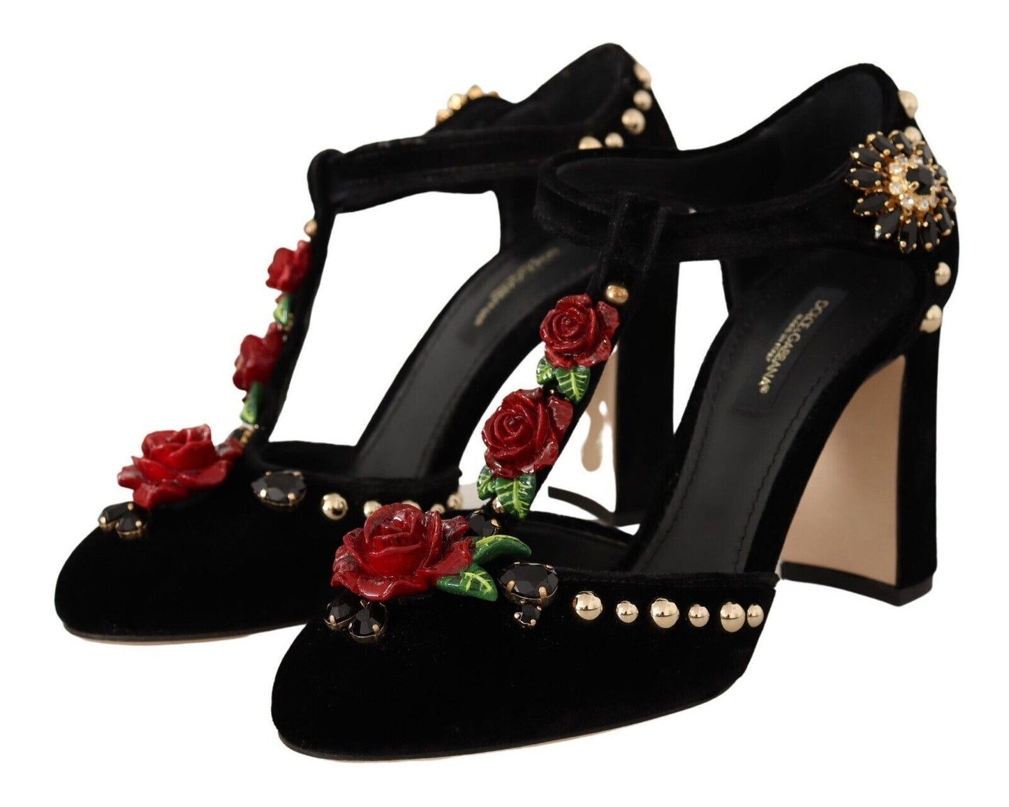 Elegantes zapatos Mary Jane de terciopelo con tira en T