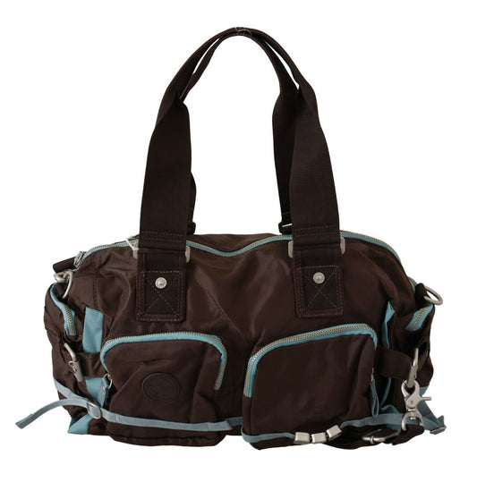 Elegante bolsa de viaje tipo lona en color marrón terroso