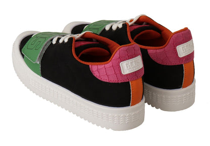 Zapatillas bajas con cordones y estilo multicolor