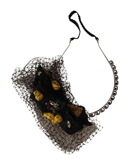 Encantadora diadema de cristal en tonos joya
