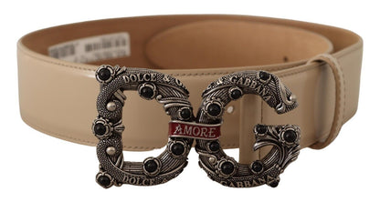 Cinturón con logotipo de latón vintage adornado con perlas