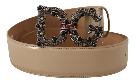 Cinturón con logotipo de latón vintage adornado con perlas