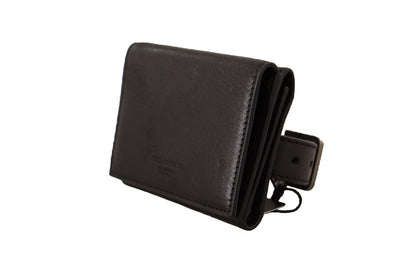 Elegante accesorio multiusos de cuero de tres pliegues