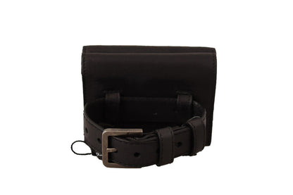 Elegante accesorio multiusos de cuero de tres pliegues