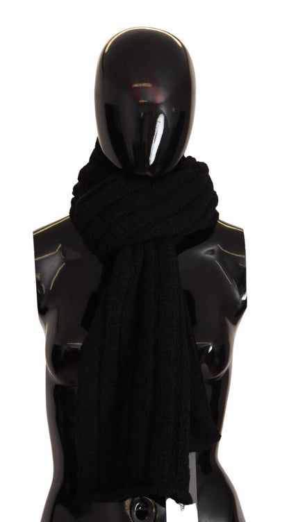 Bufanda de lana negra Elegance Unleashed