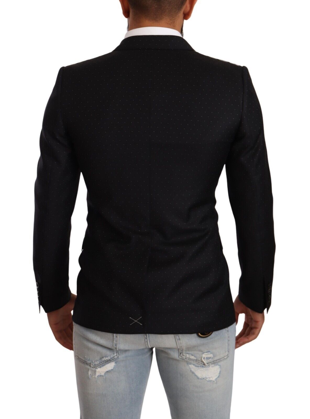 Elegante blazer formal de lunares negros