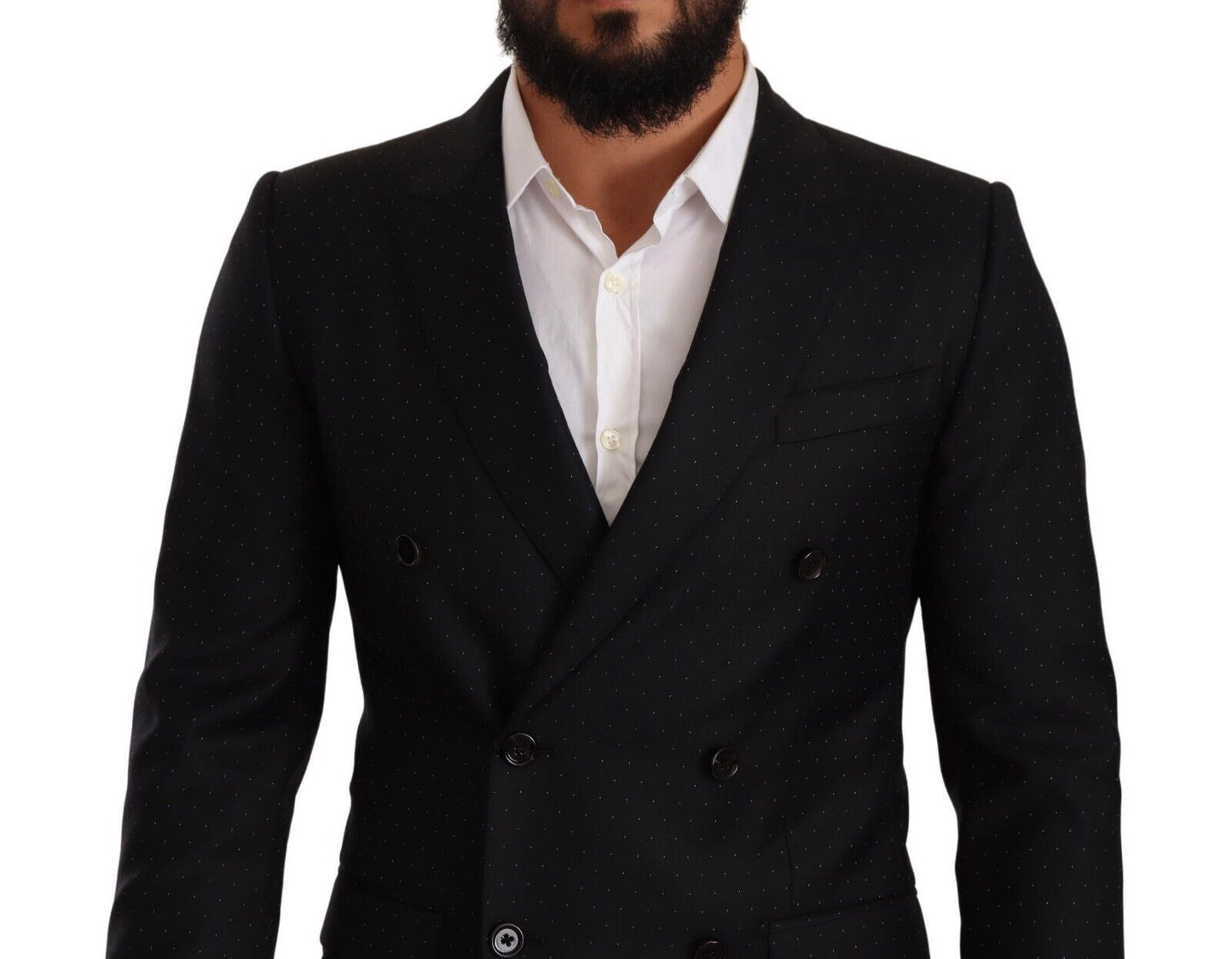 Elegante blazer formal de lunares negros