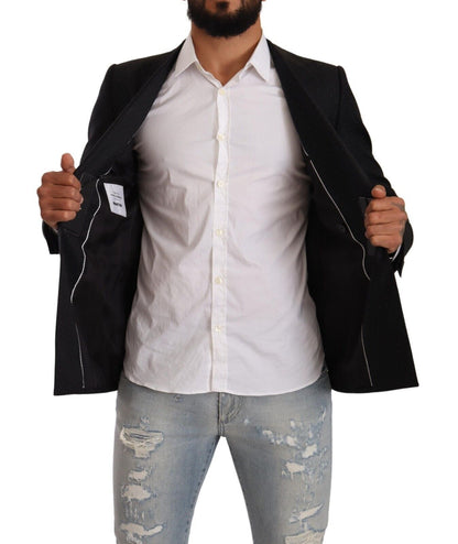 Elegante blazer formal de lunares negros