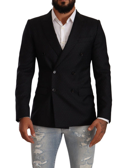 Elegante blazer formal de lunares negros