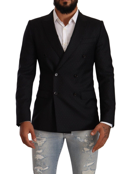 Elegante blazer formal de lunares negros