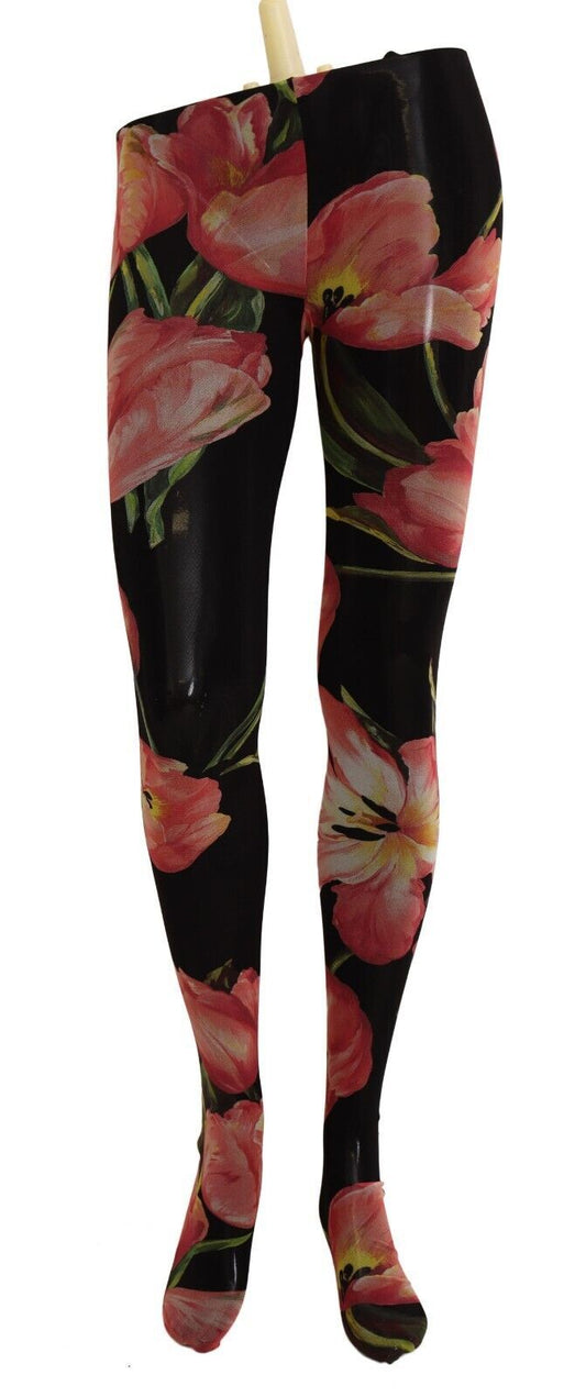 Elegantes medias de micromalla floral