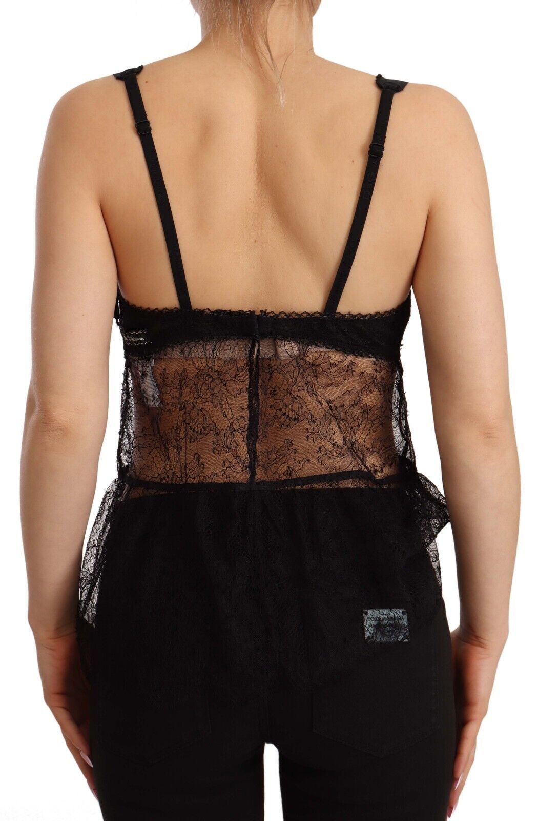 Elegante camisón de lencería de seda negra