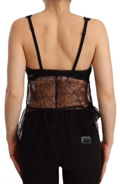 Elegante camisón de lencería de seda negra