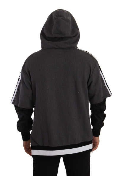 Gray Black Cotton Hooded #DGMILLENNIALS Sweater