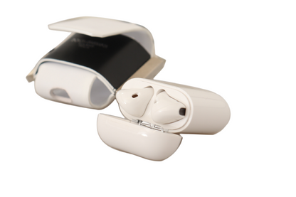 Estuche elegante de cuero monocromático para AirPods