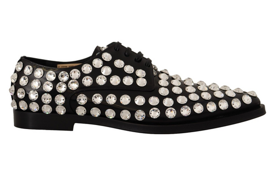 Zapatos planos formales de cuero con adornos de cristal