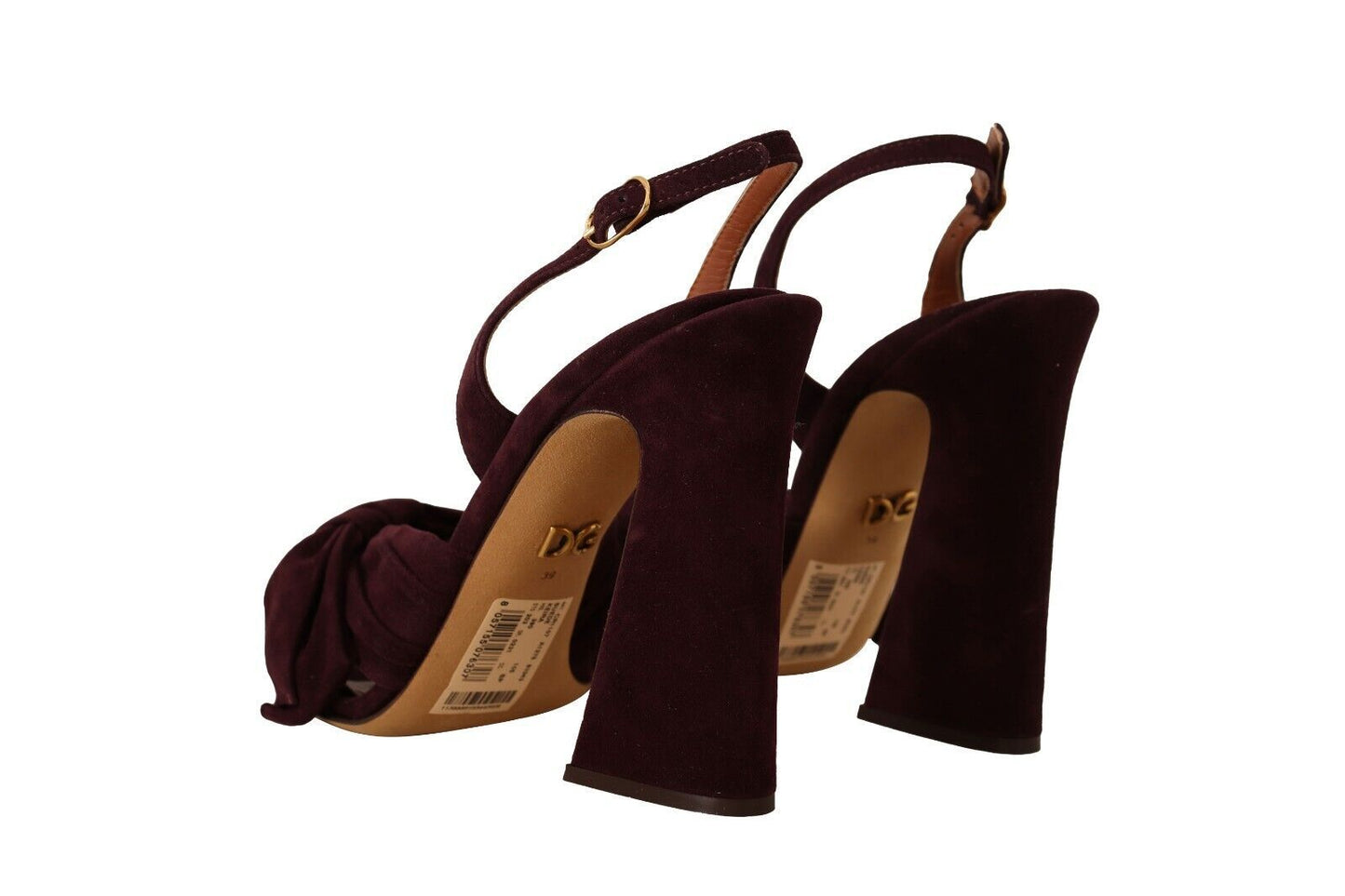 Sandalias elegantes de tacón de ante morado