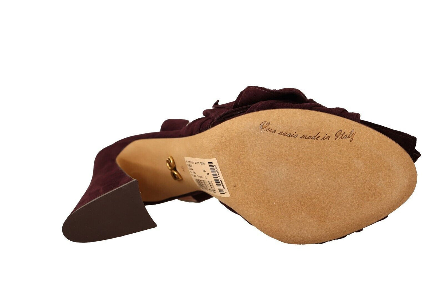 Sandalias elegantes de tacón de ante morado