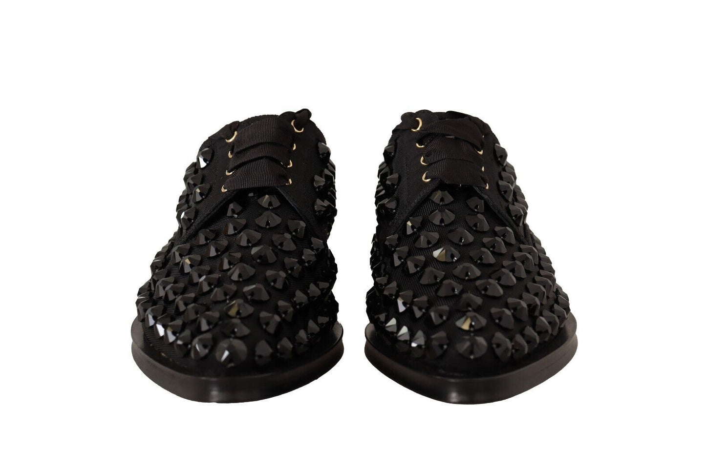 Elegantes zapatos planos con cordones y joyas de grogrén