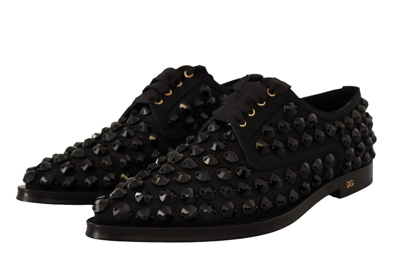 Elegantes zapatos planos con cordones y joyas de grogrén