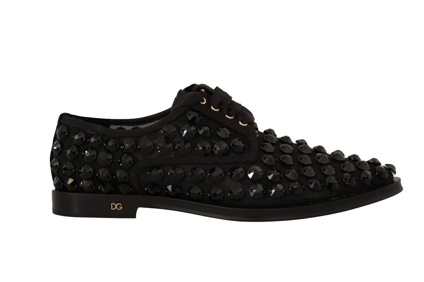 Elegantes zapatos planos con cordones y joyas de grogrén